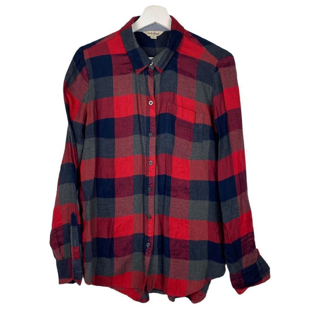 Lucky Brand Womens Bungalow Flannel Button Back Shirt size Small